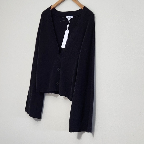 New!525 America Black Women's Cardigan Sweater - Picture 2 of 9